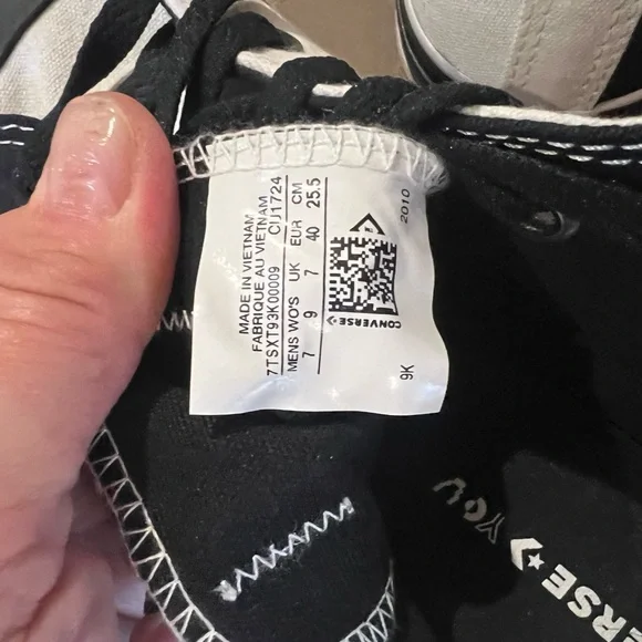 Converse Black and White Low-Top Canvas Sneakers - Picture 5 of 6
